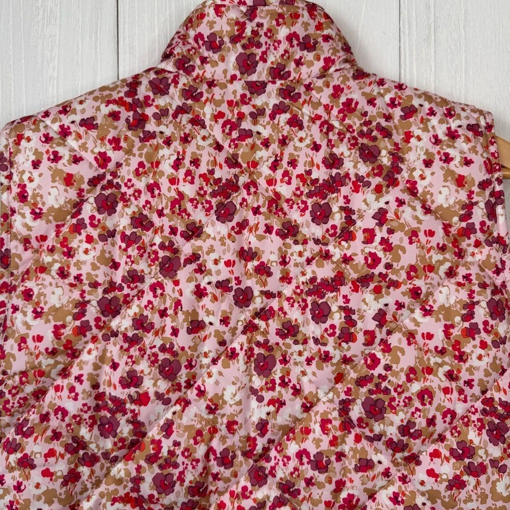 J. Crew Women's Floral Quilted Sleeveless Vest Size L EUC - Picture 6 of 8
